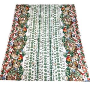 Vintage Wilton Court Spring Bunny Rabbits Vegetable Garden Tablecloth 56 x 94